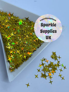 Spangle Stars Holographic Gold