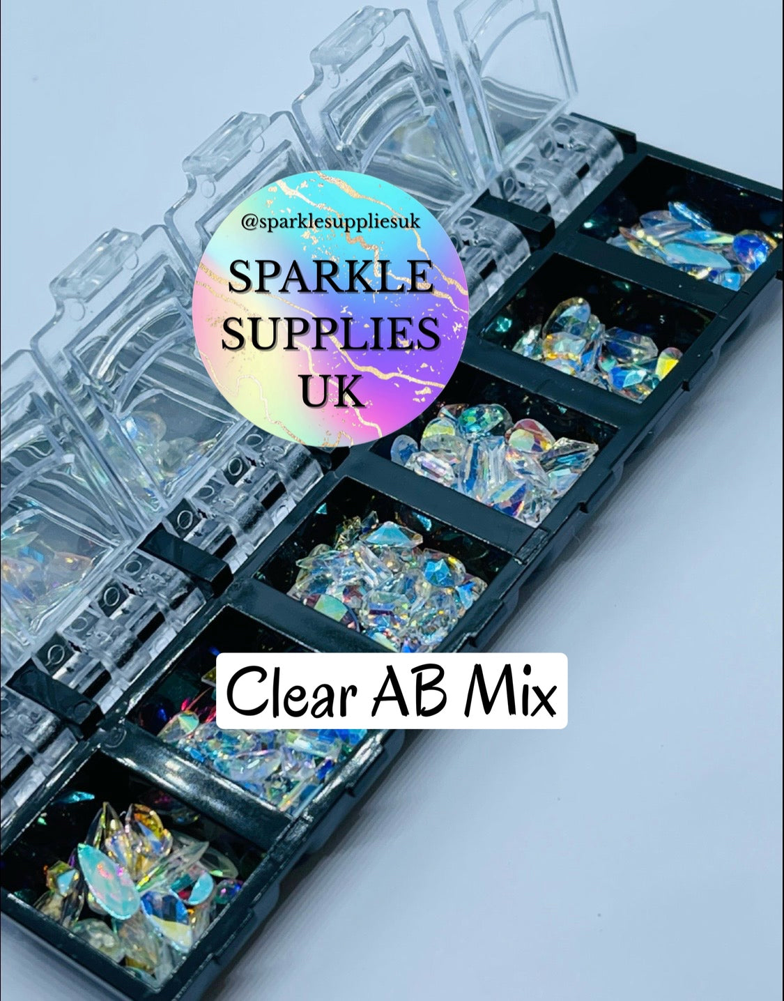 Crystal Bling Box of AB Clear Crystals