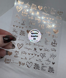 Love Stickers Rose Gold
