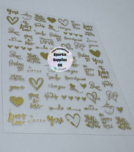 Love Stickers Gold