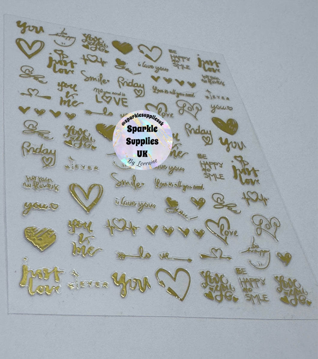 Love Stickers Gold