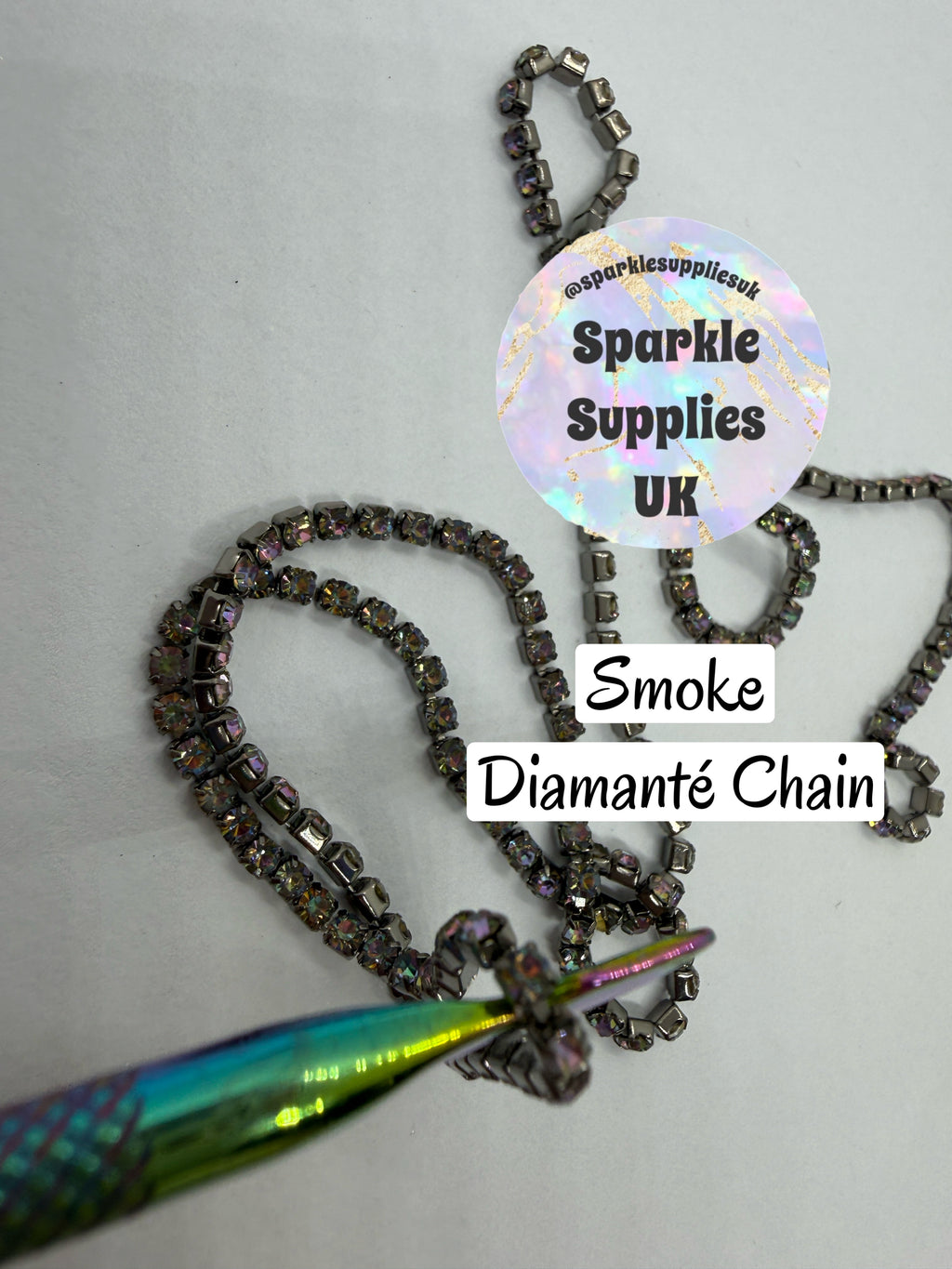 Smoke Diamanté Chain 18”