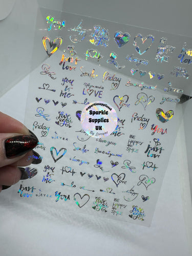 Love Stickers Silver