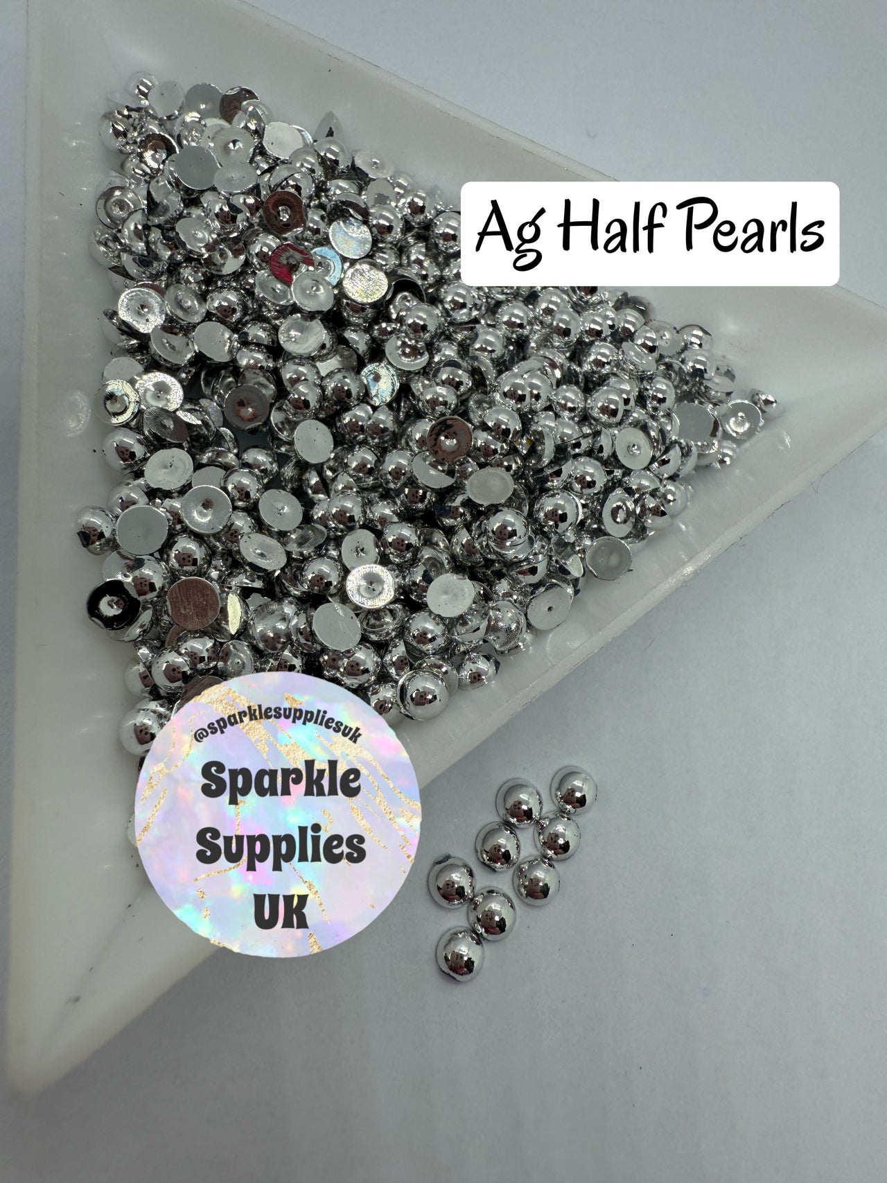 Ag Half Pearls Flat Back 5g