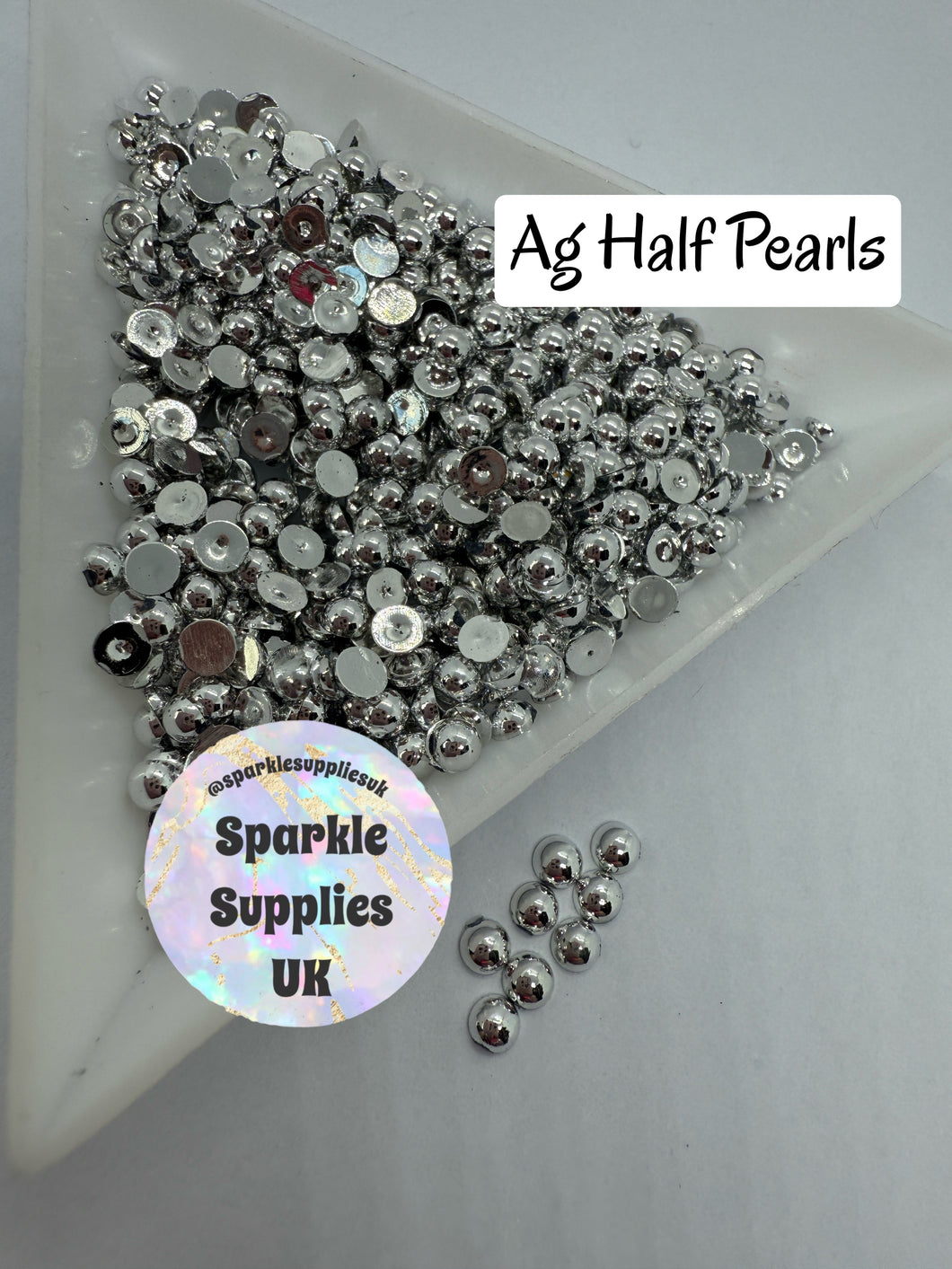 Ag Half Pearls Flat Back 5g