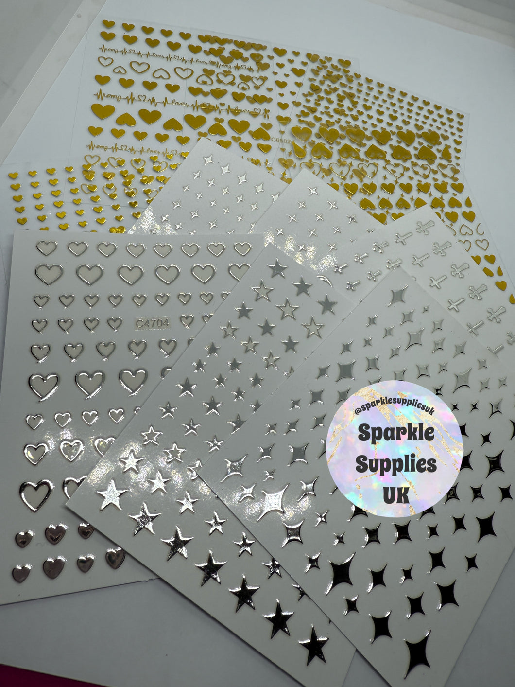 Large Sheets Metallic Stickers Bundle Mix (Pack of 11)