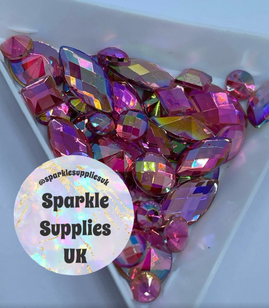Rose AB Mix Acrylic Gems