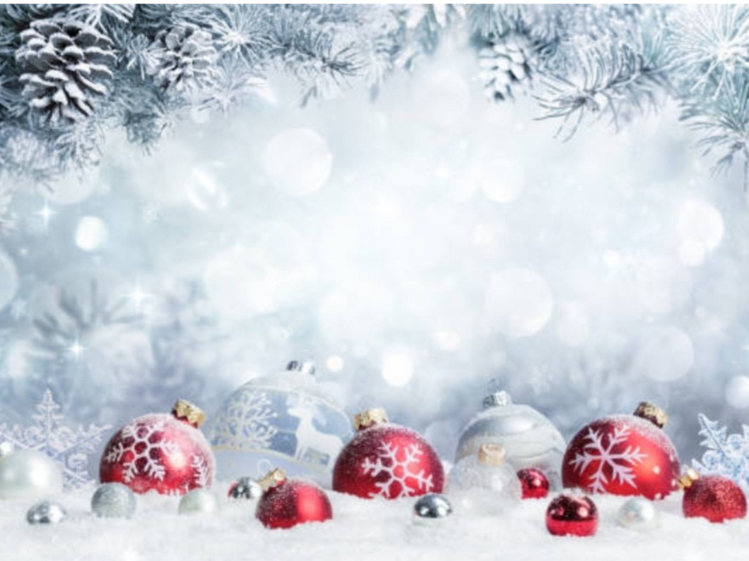 Snowy Baubles - Photographic Background