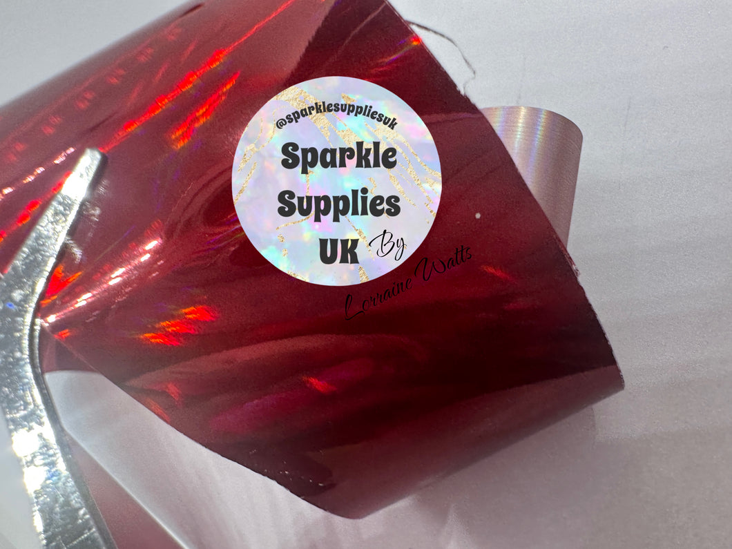 Super Holographic Red Transfer Foil