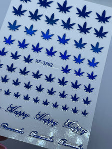 Blue Leaf Stickers