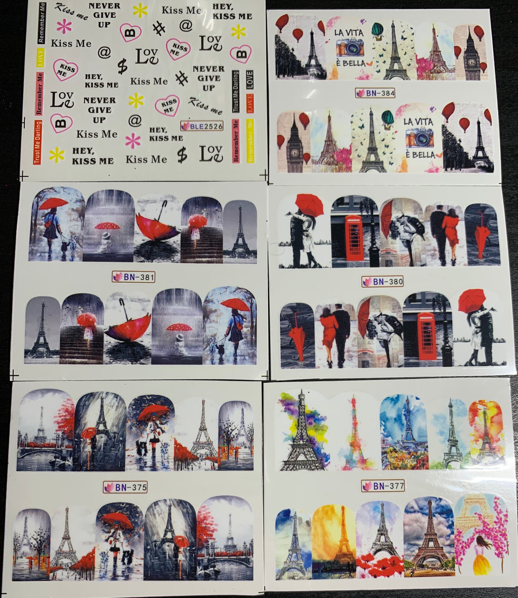 Valentines Decals x 6 (Val 4)