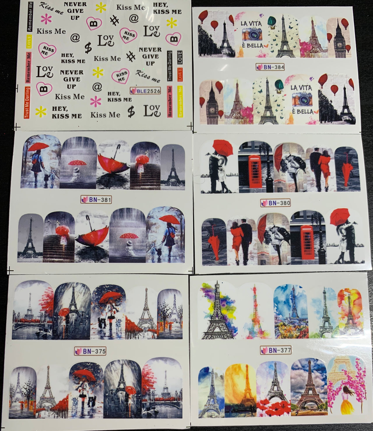 Valentines Decals x 6 (Val 4)