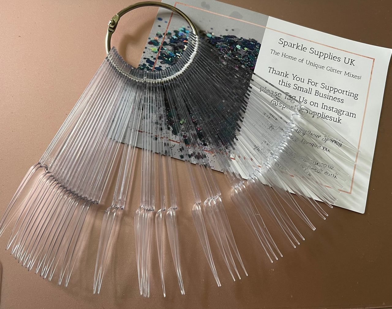 Nail Display Tips (50 Sticks) Wheel Stiletto Swatch