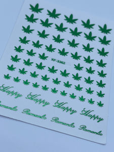 Metallic Green Leaf Stickers