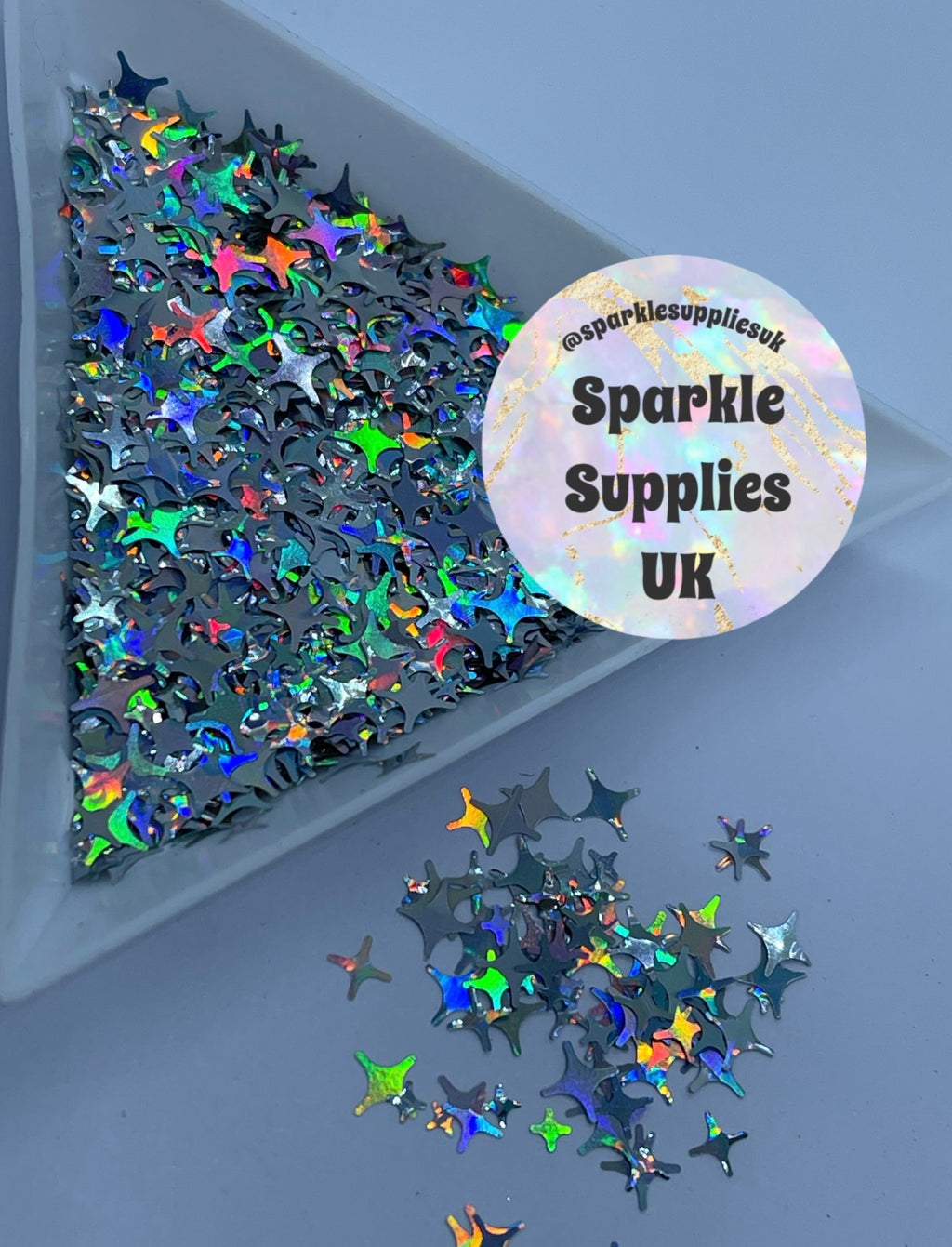 Spangle Stars Silver Holographic