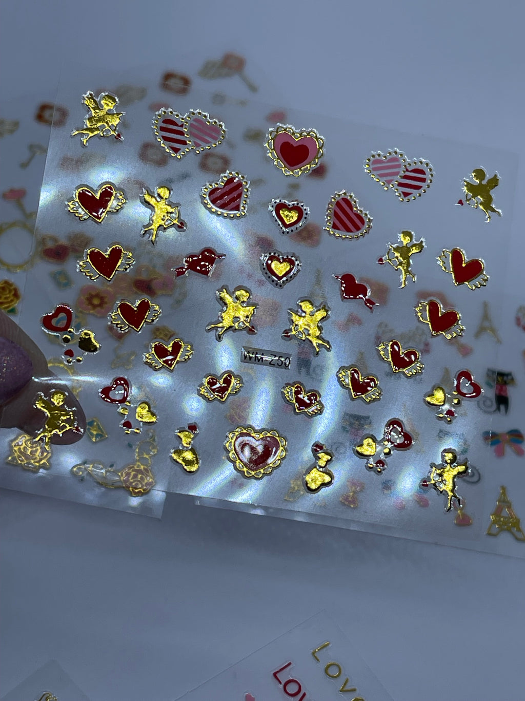 Metallic Valentines Stickers #3 (Pack of 4)