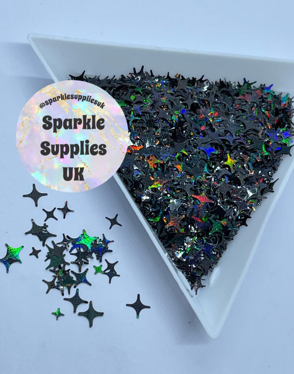 Spangle Stars Black Holographic