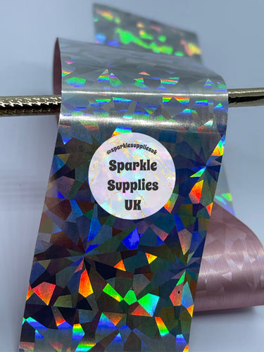 Broken Silver Holographic Transfer Foil (1 Metre Length)