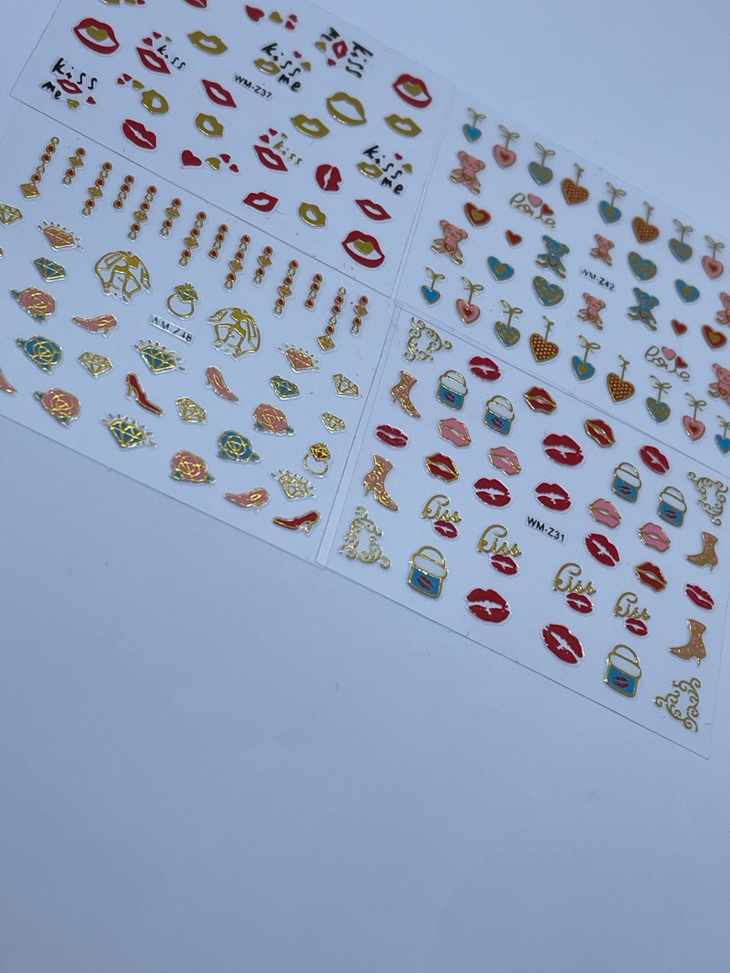 Metallic Valentines Stickers #2 (Pack of 4)