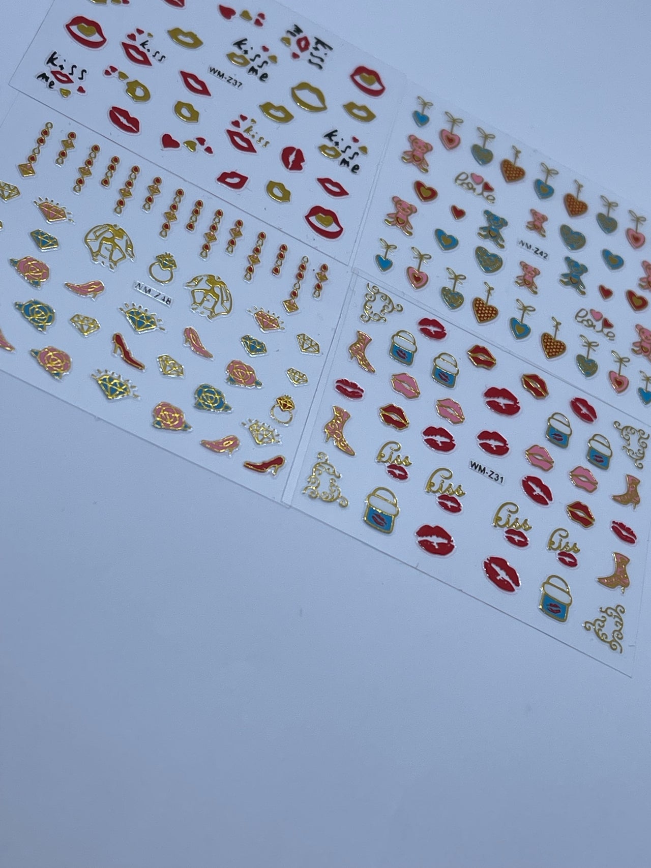Metallic Valentines Stickers #2 (Pack of 4)