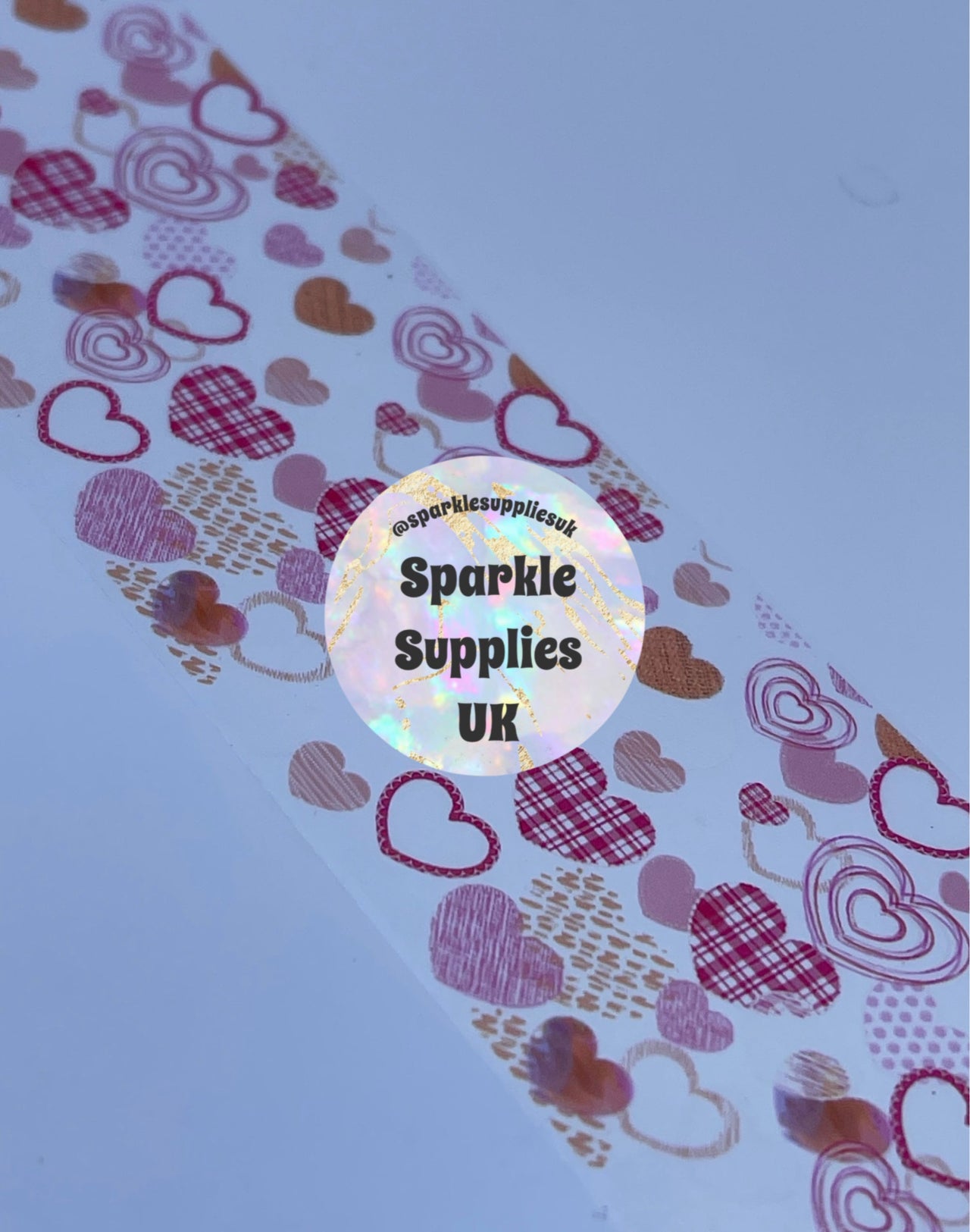 Pink Heart Valentines Transfer Foil