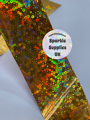 Golden Bubbles Holographic Transfer Foil (1 Metre Length)