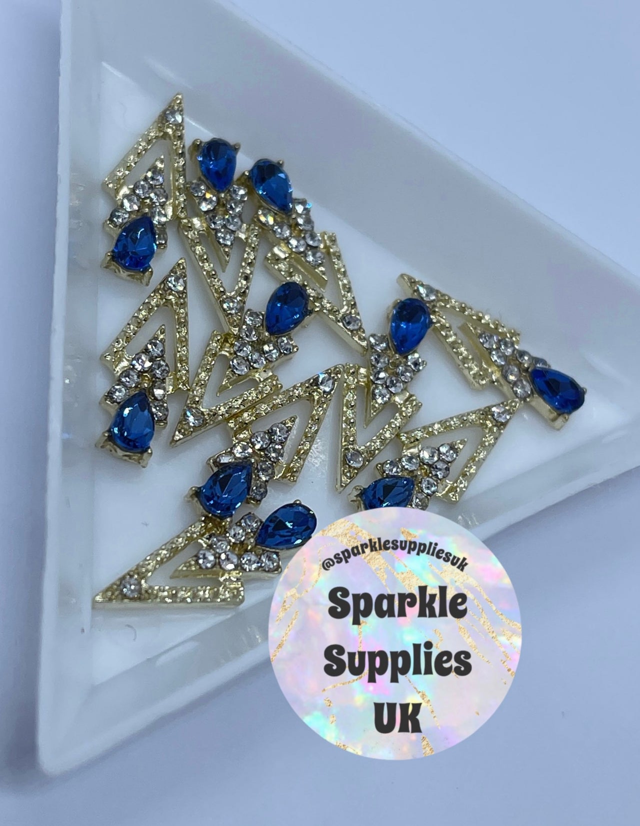 Beautiful Blue Triangle Charms (10 Pack)