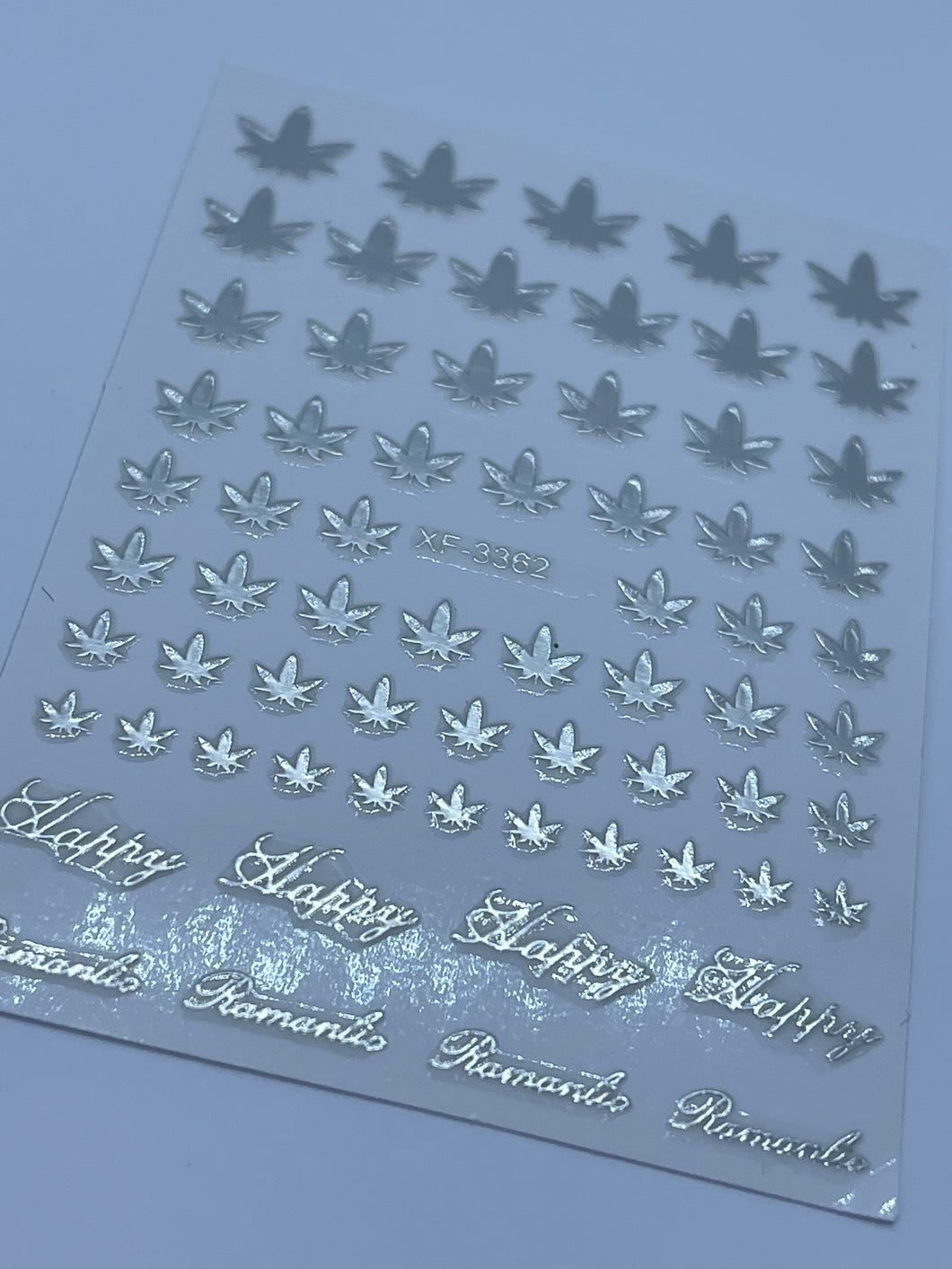 Metallic Silver Leaf Stickers