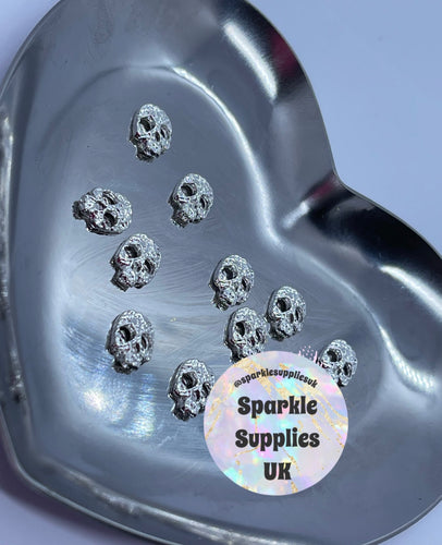 Silver Metal Skulls (10 Pack)