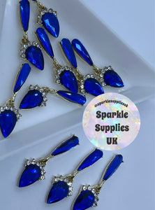 Beautiful Blue Diamanté Nail Charms (10 Pack)