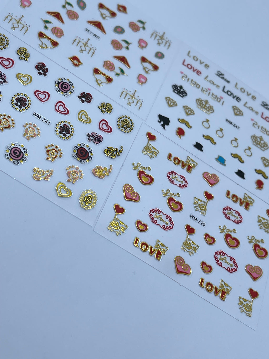 Metallic Valentines Stickers #4 (4 Pack )