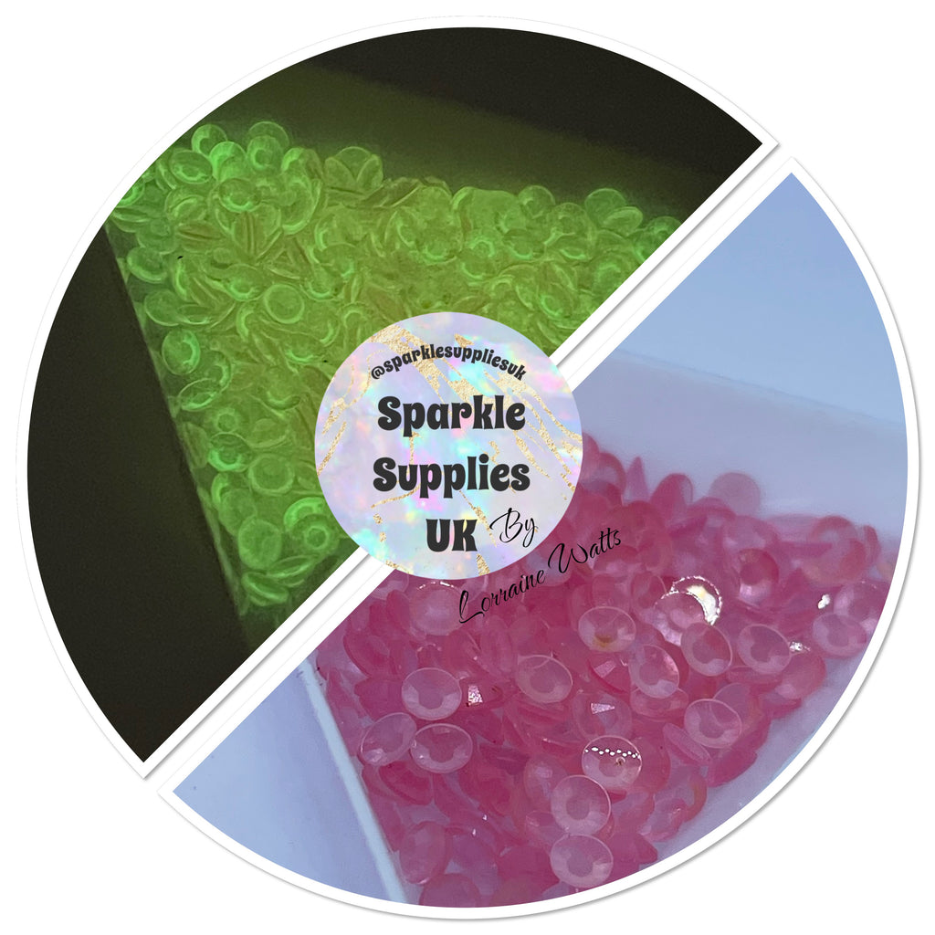 Pink Glow in the Dark Jelly Gems (3g)