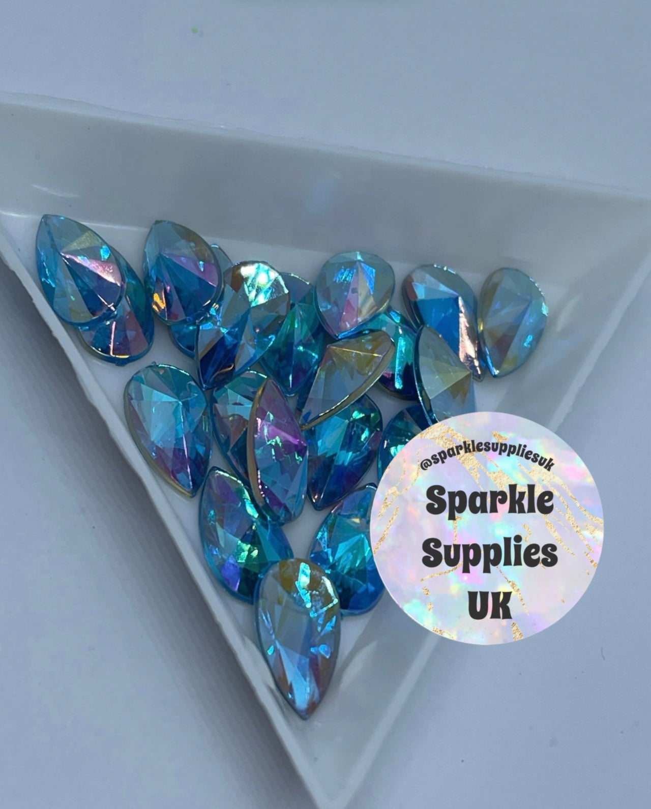 Aquamarine AB Acrylic Gems 13mm (10 Pack)