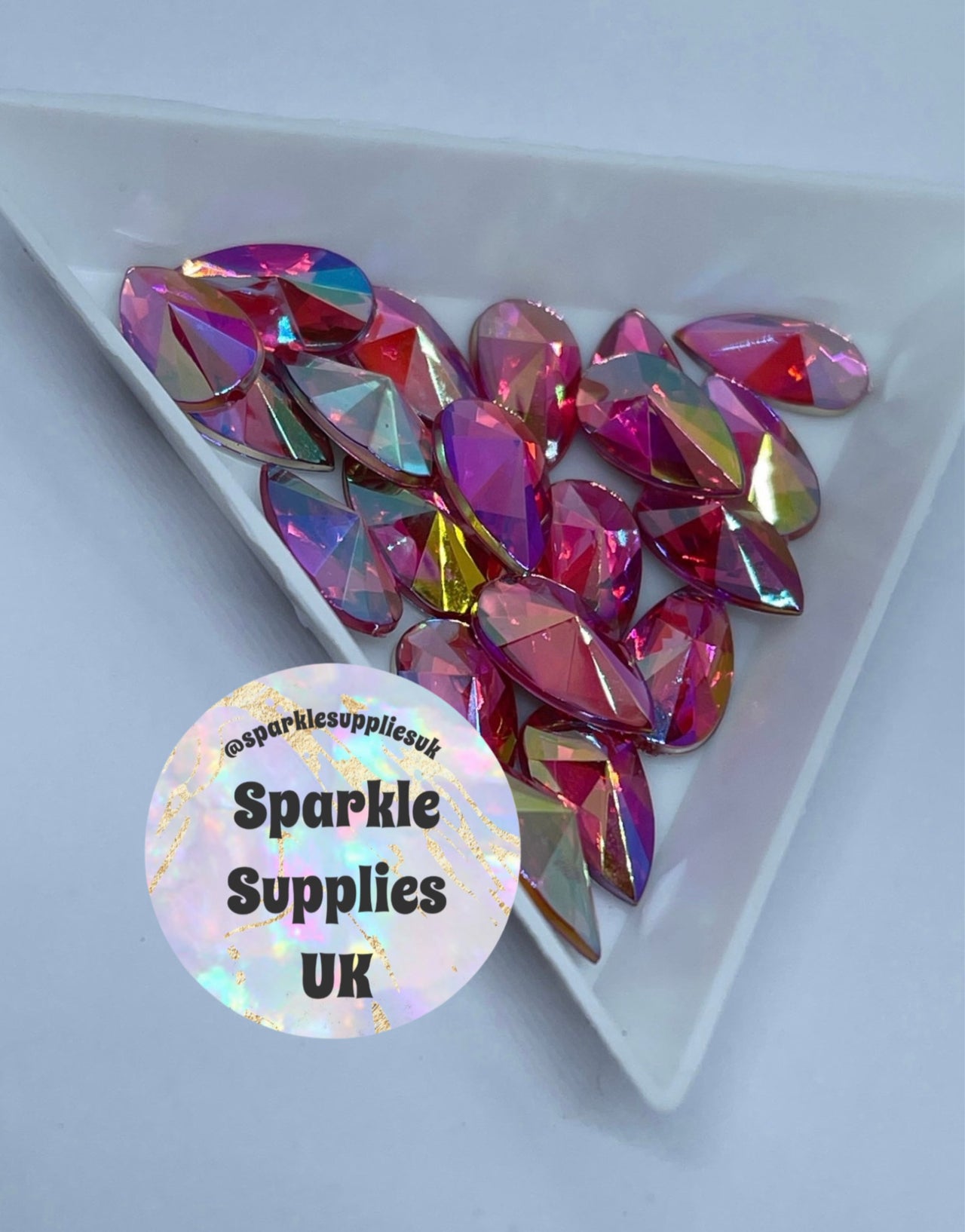 Rose AB Acrylic Gems 13mm (10 Pack)