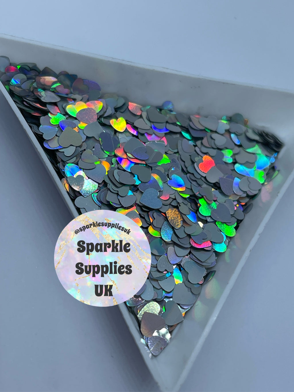 Silver Holographic Hearts Multi