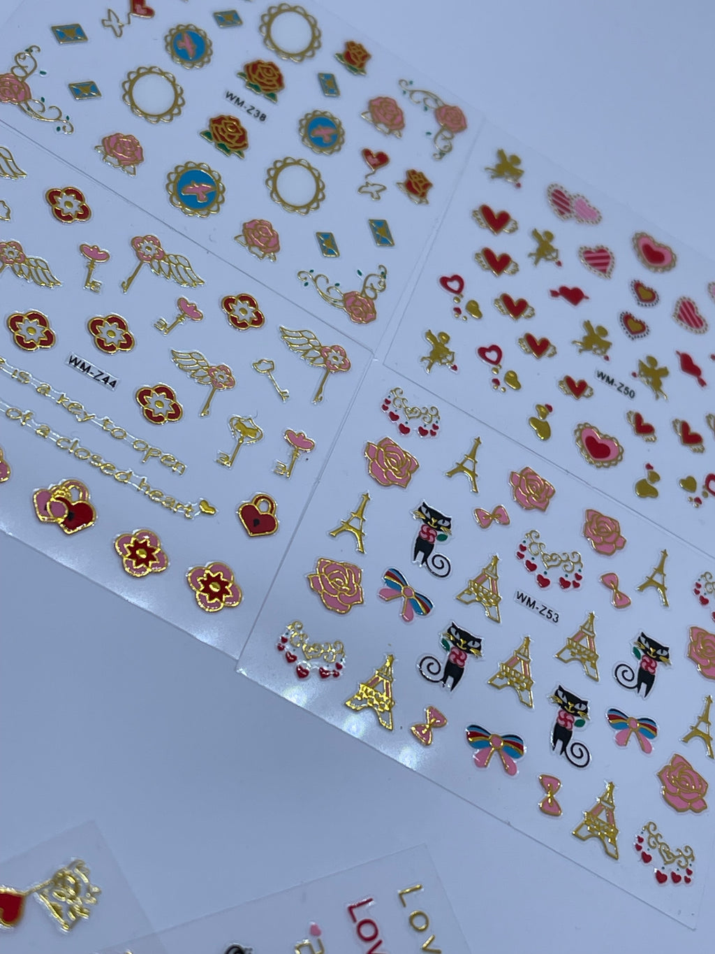 Metallic Valentines Stickers #3 (Pack of 4)