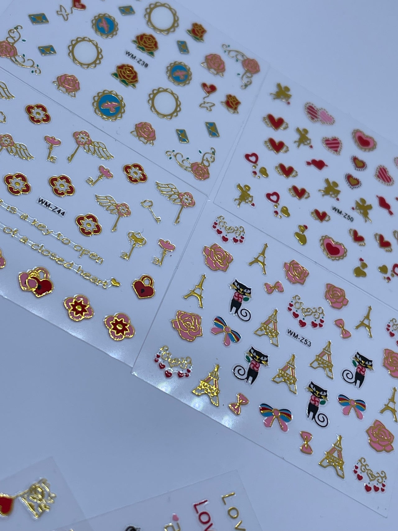 Metallic Valentines Stickers #3 (Pack of 4)