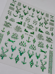 Holographic Christmas Sticker Sheet (Green)