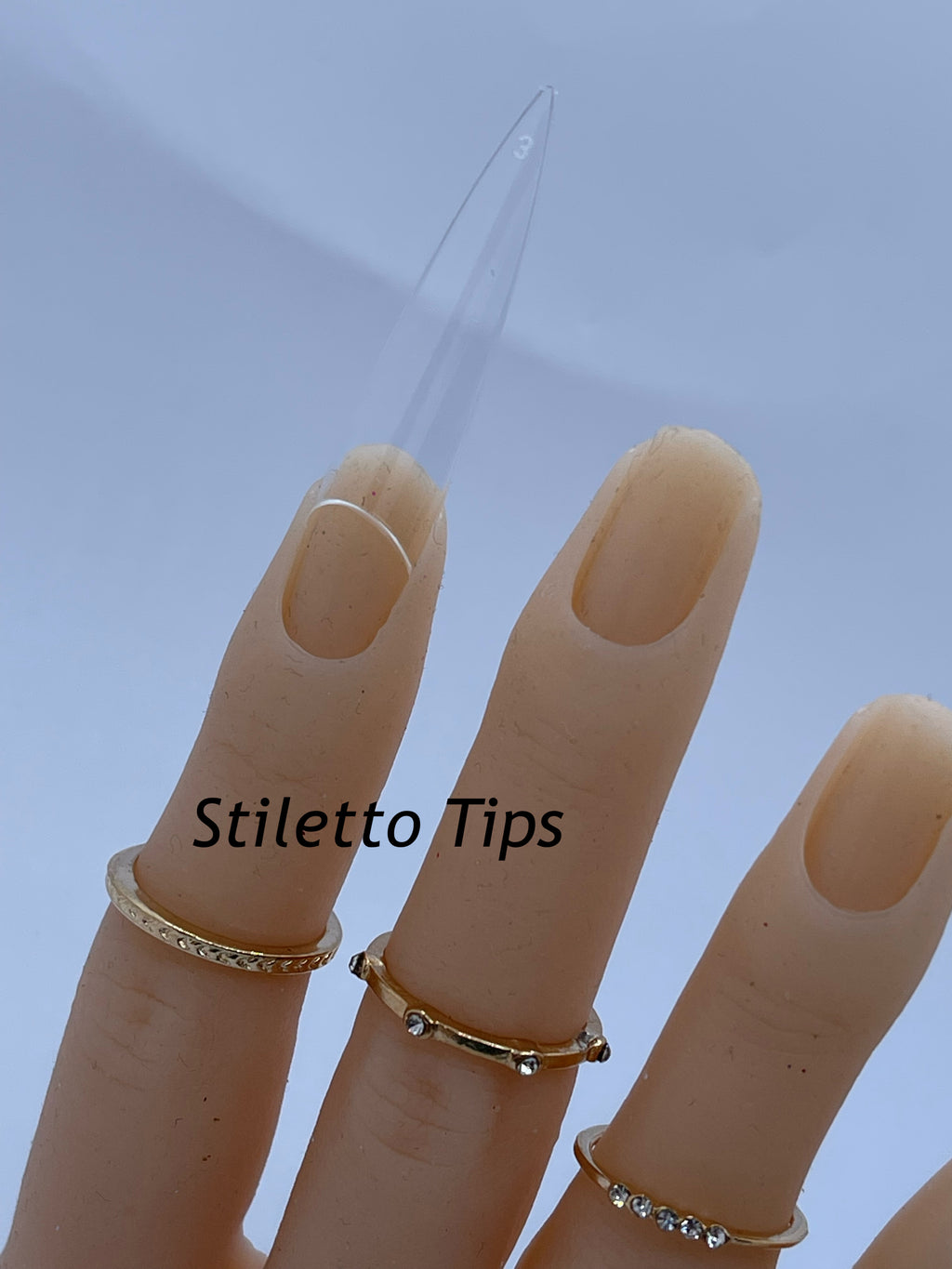 ABS XL Pre-Pinched Clear Stiletto Nail Tips (500)