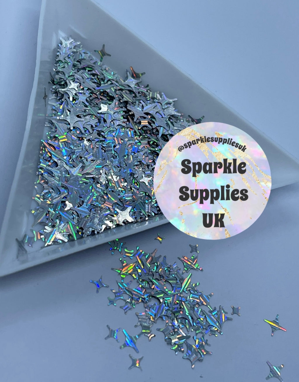 Spangle Stars Super Holographic Silver