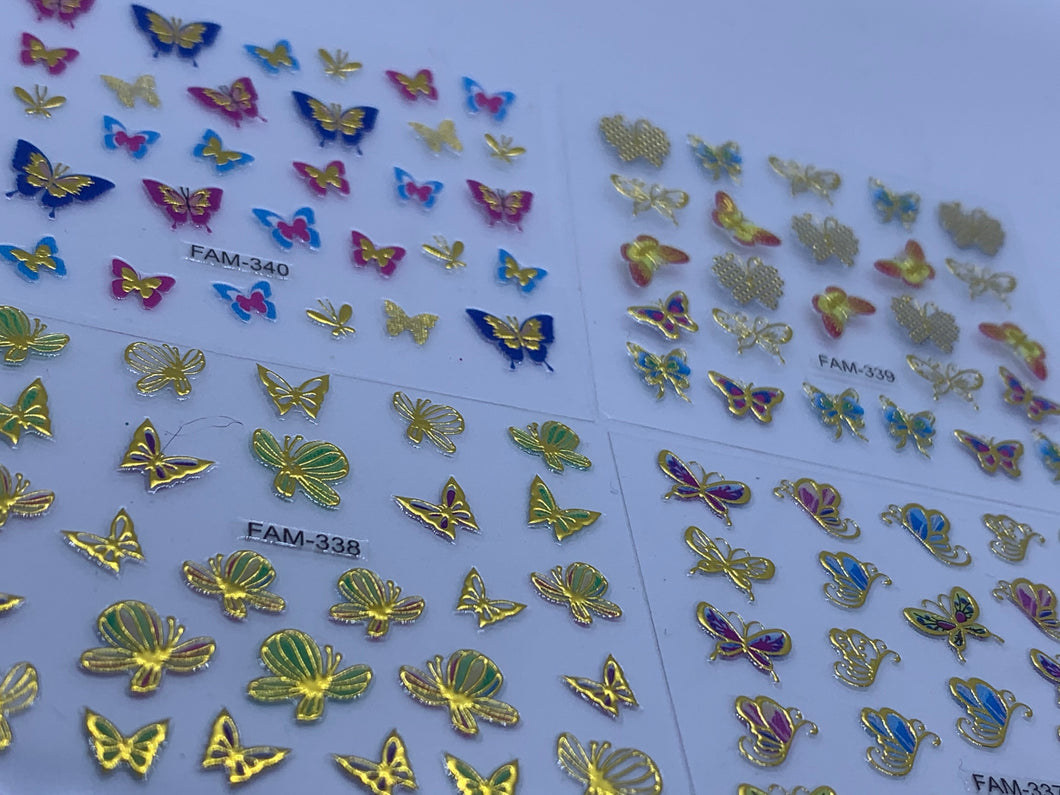 Metallic Butterfly Stickers (#6) 4pk