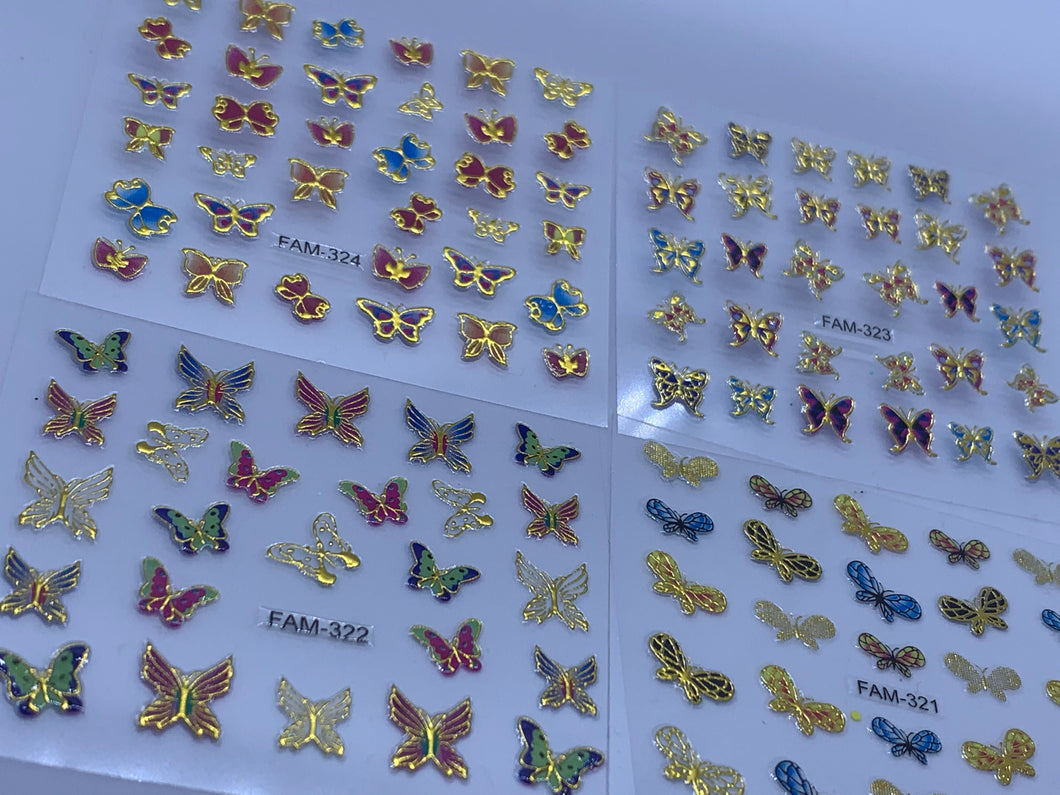 Metallic Butterfly Stickers (#4) 4pk