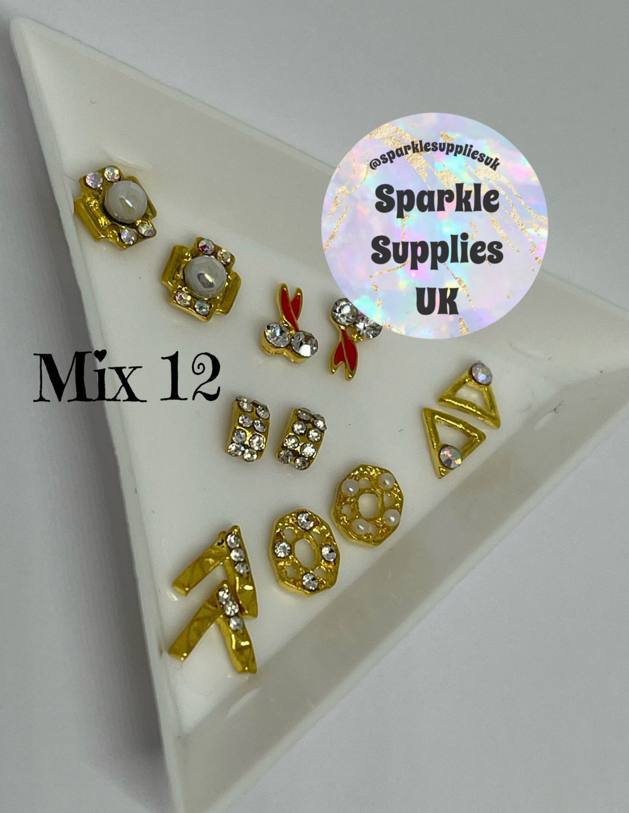 Diamanté Nail Charms (Mix 12)