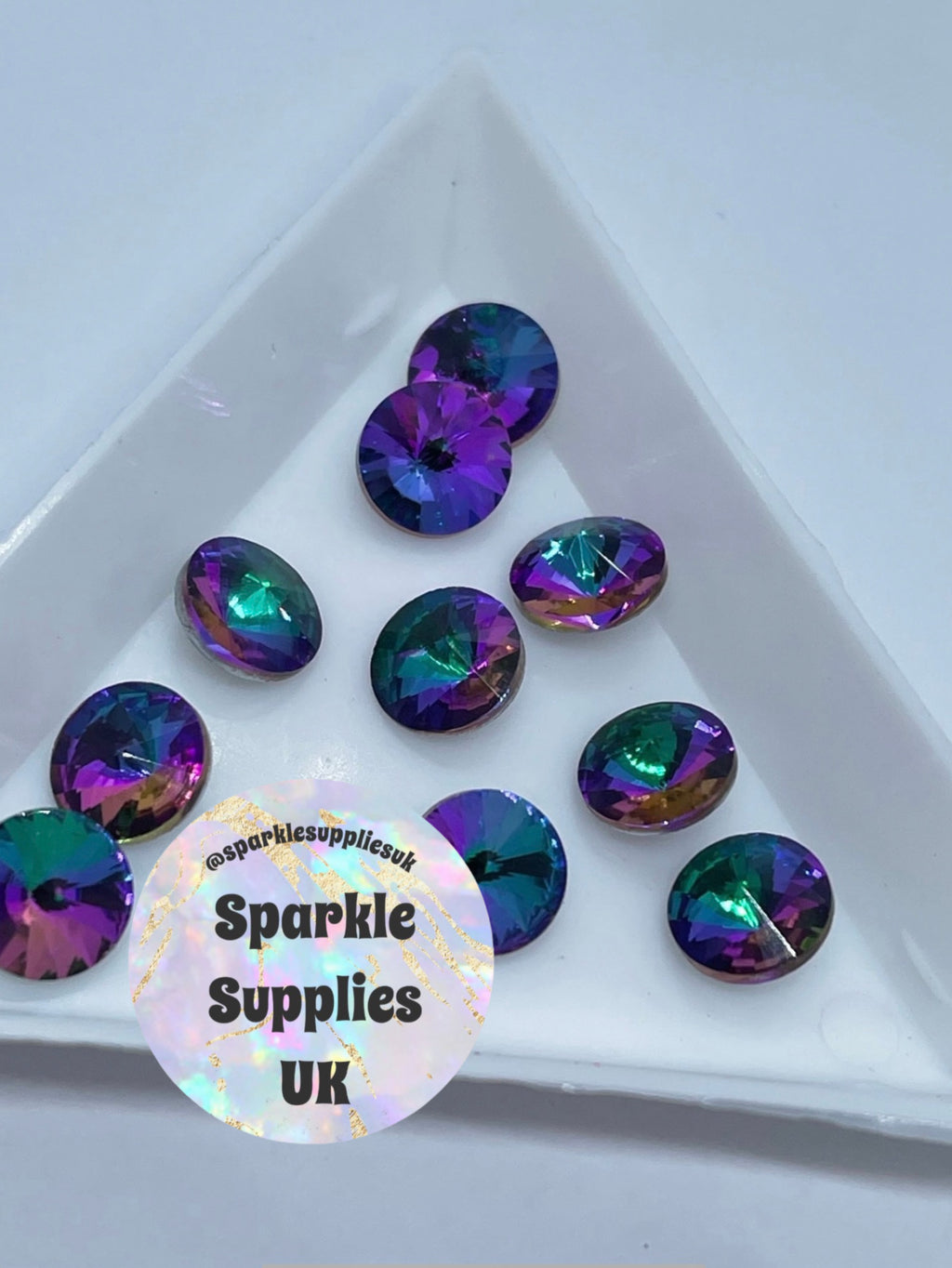 Mystic Rivoli Glass Crystals 8mm (10 Pack)