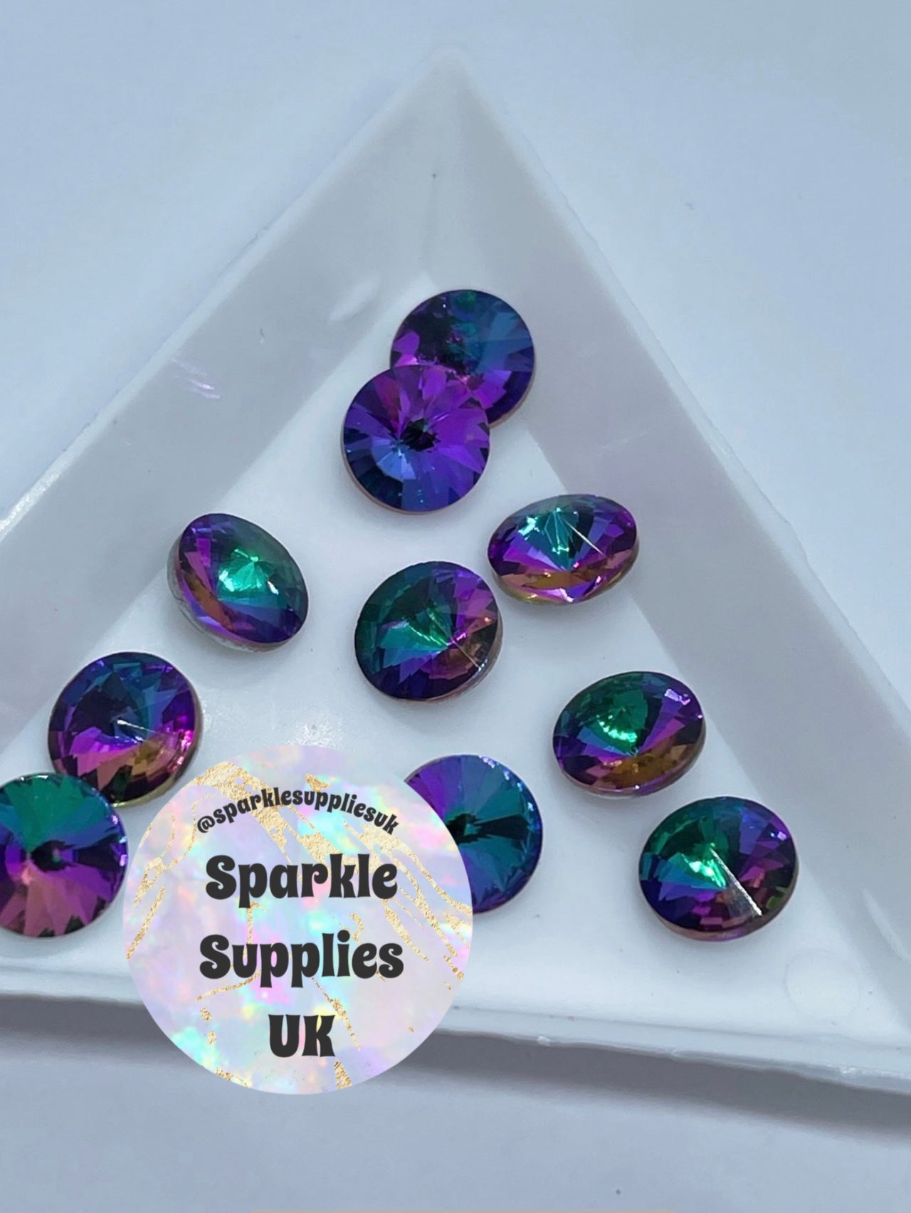 Mystic Rivoli Glass Crystals 8mm (10 Pack)