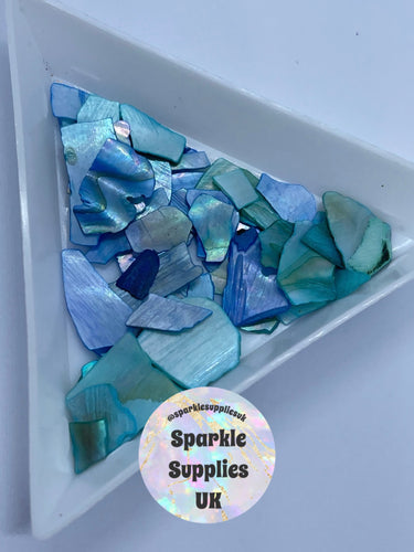 Mixed Shell Pieces - Blue & Green
