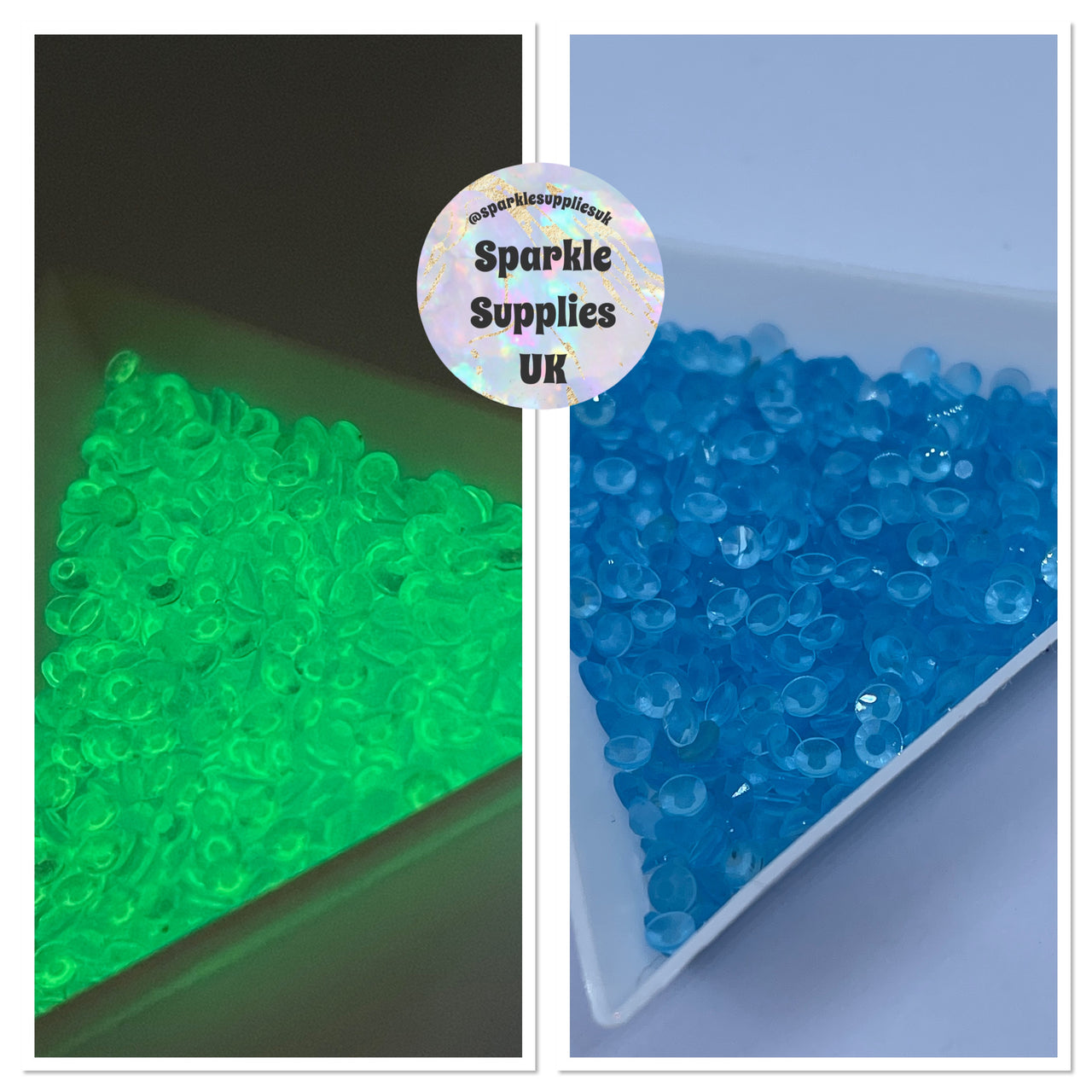 Blue Glow in the Dark Jelly Gems 3g