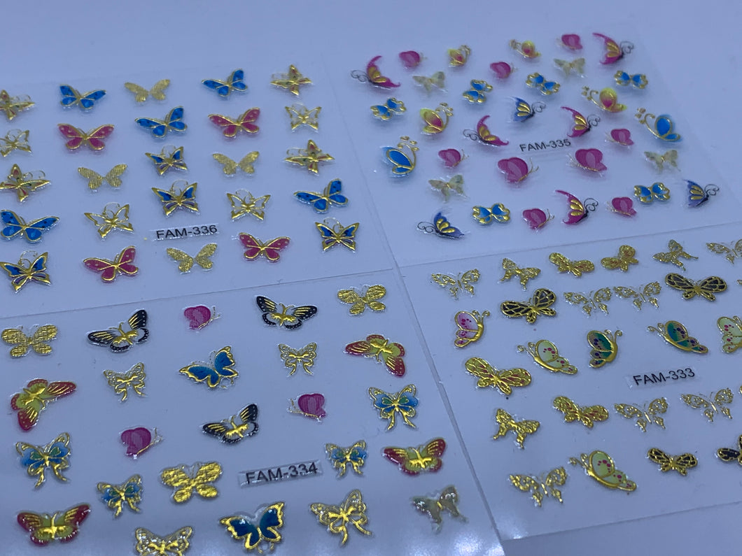 Metallic Butterfly Stickers (#5) 4pk